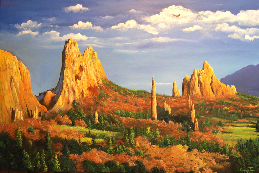 A Painting for You "Garden of the gods" 36"x24" A Painting a Day Hudson River School Colorado