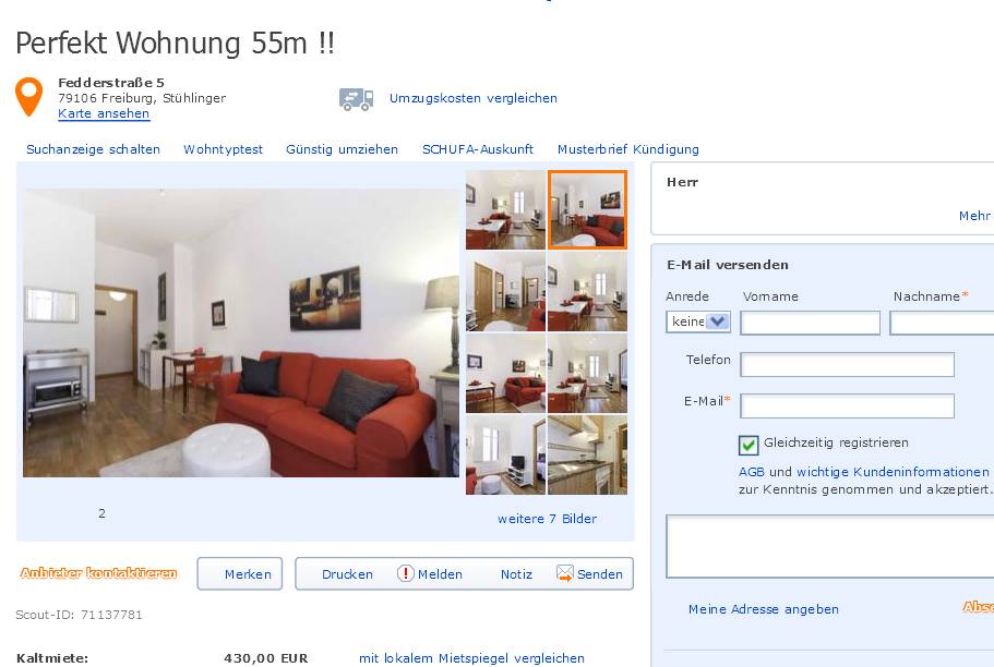 Perfekt Wohnung 55m Fedderstrasse 5 79106 Freiburg Perfekt Wohnung 55m Maxstrasse 17 45127 Essen Vorkassebetrug Fraud Scam Informationen Uber Wohnungsbetrug