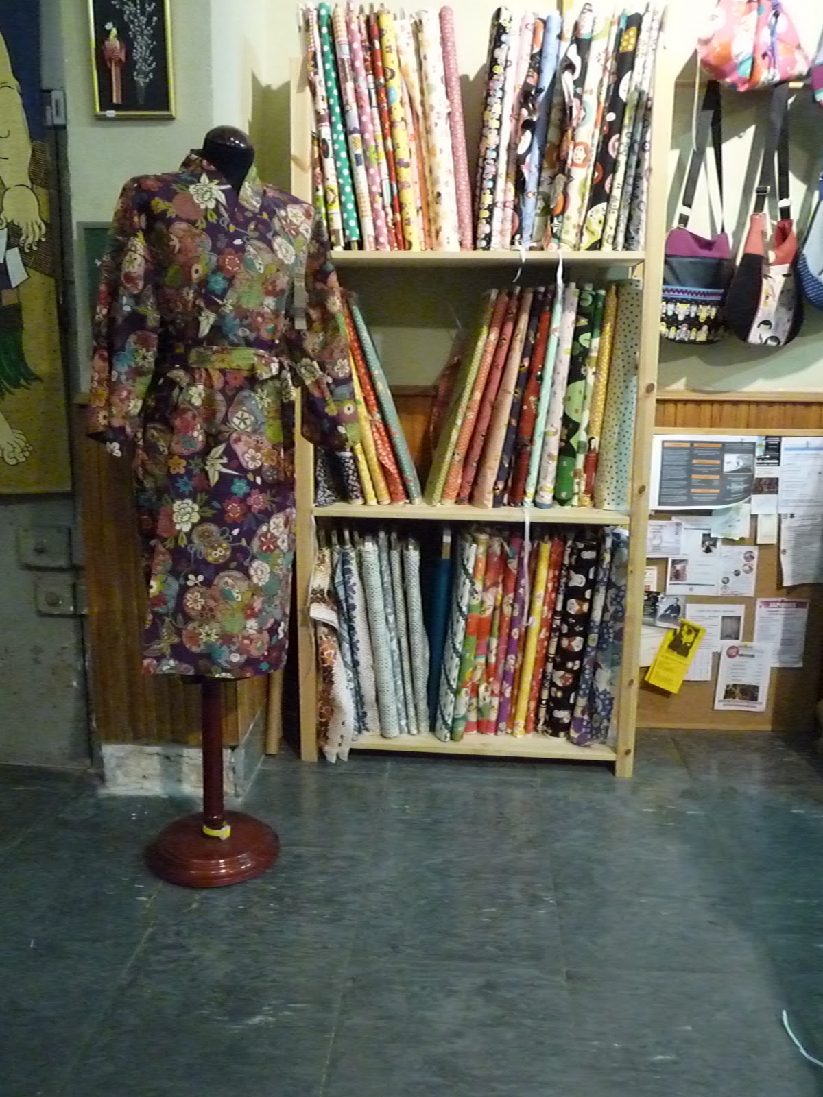 Wool quilting creations sweet check corner left threads Kiwifruit-Shiree: Barcelona Quilt Shops