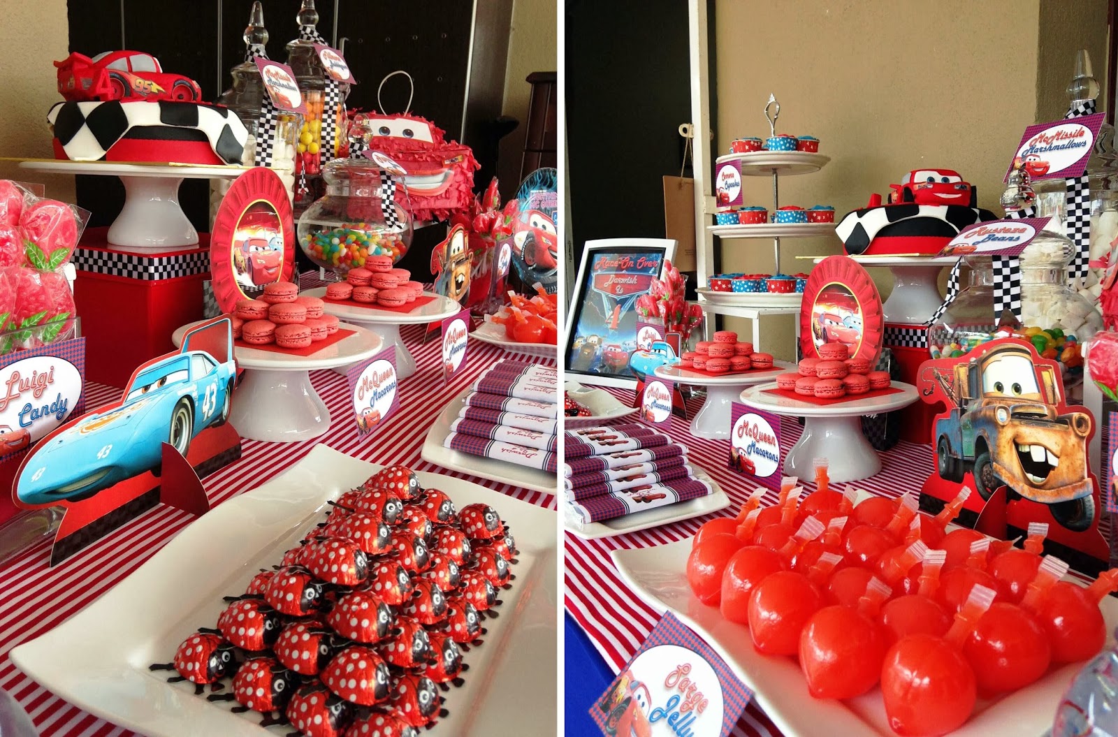 Lizzie as a Mummy: Lightning McQueen Cake and Disney Cars Dessert Table