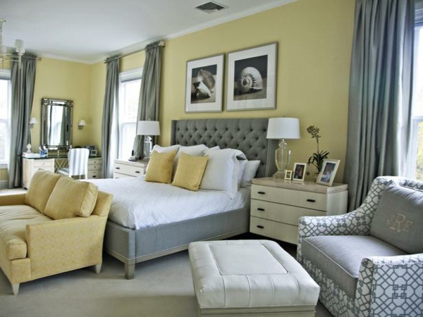 Dormitorios en amarillo y gris - Ideas para decorar dormitorios