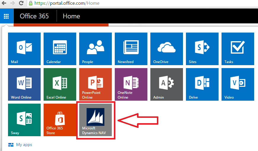 How to Add Dynamics NAV Tile to the O365 App Launcher Microsoft