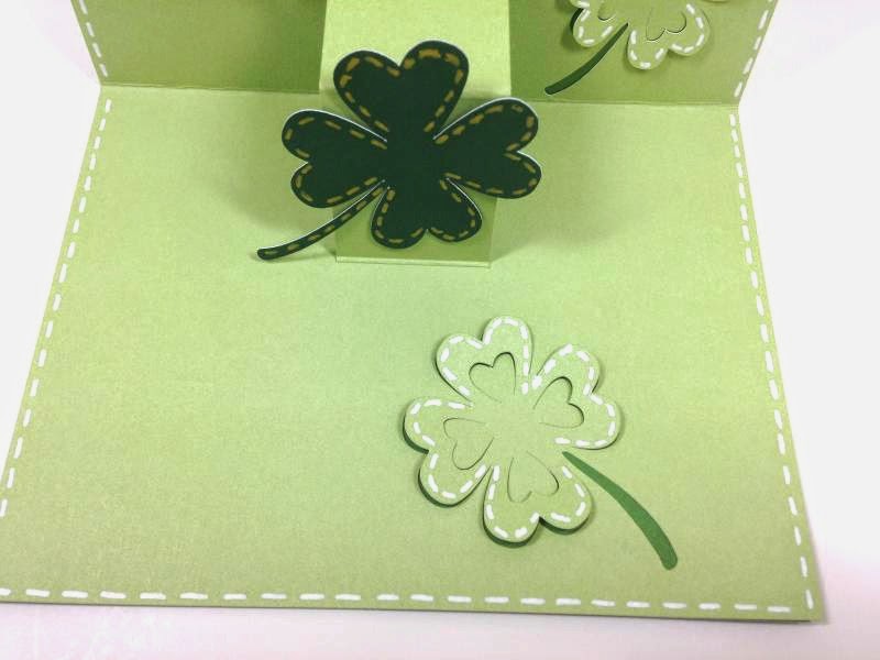 Cricut Artfully Sent St. Patrick's day POP-UP card inside