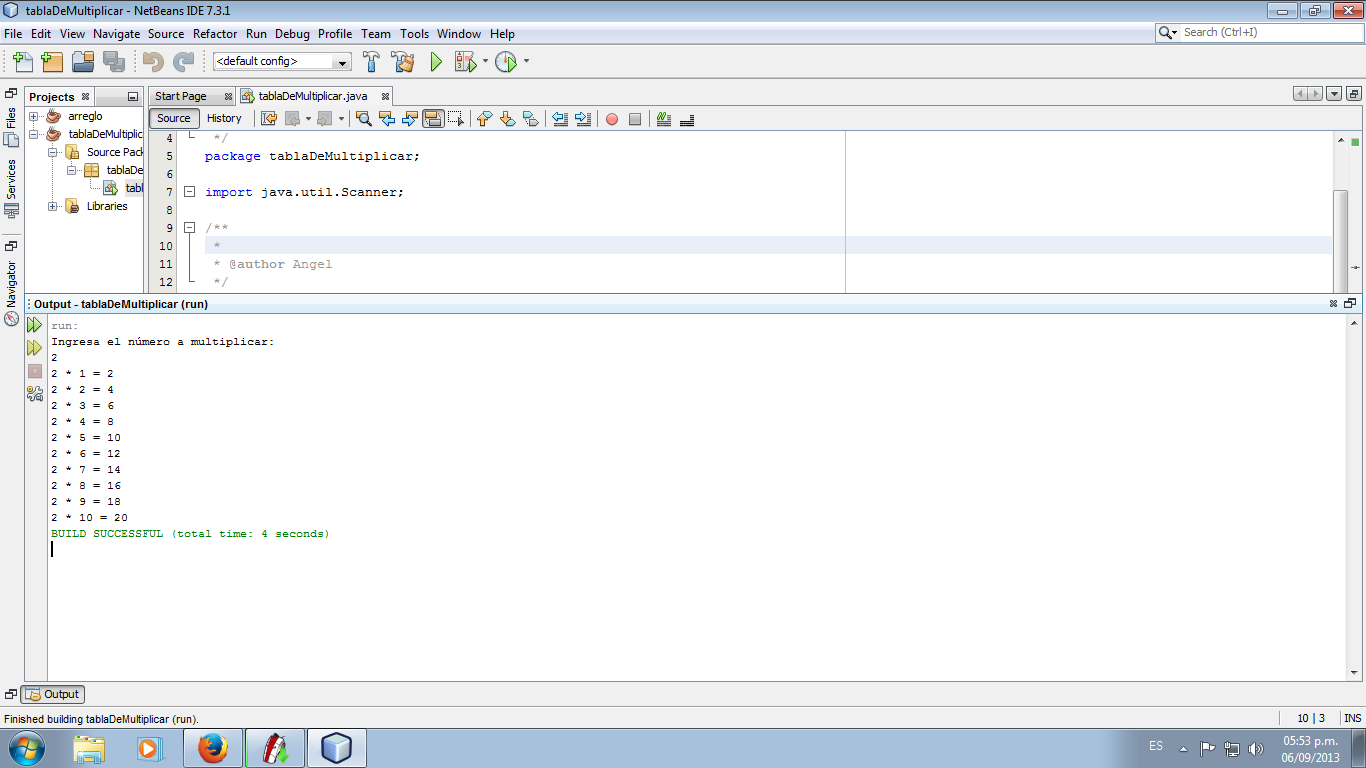 Programación y Más Tabla de Multiplicar en Java desde Consola