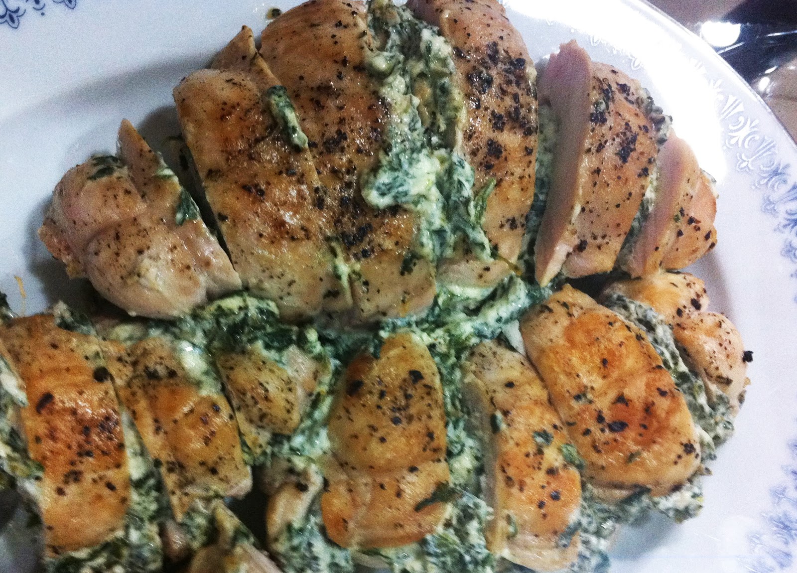 Two Ladies and a Spoon Rolled Chicken Breast with Spinach Cream Cheese