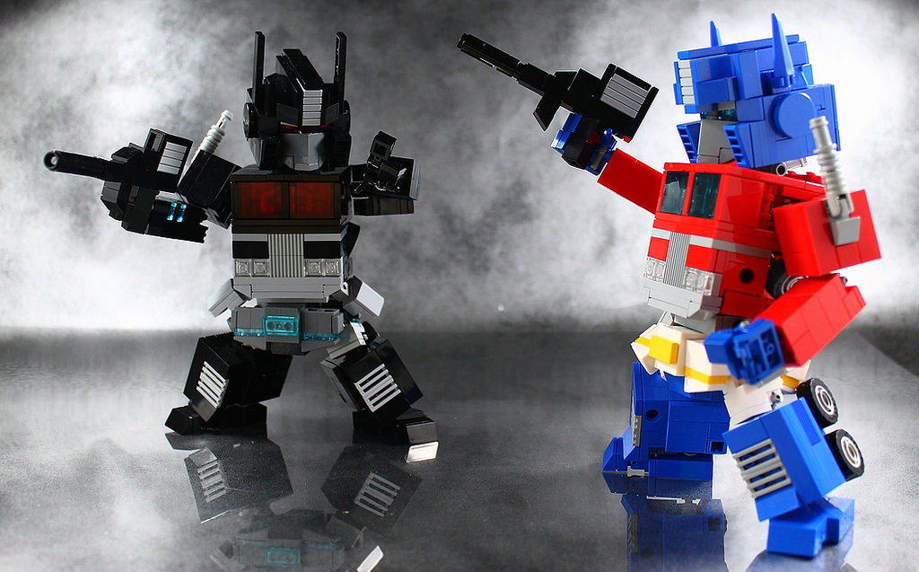 Tiles or Studs Transformers built with LEGO Bricks by Moko