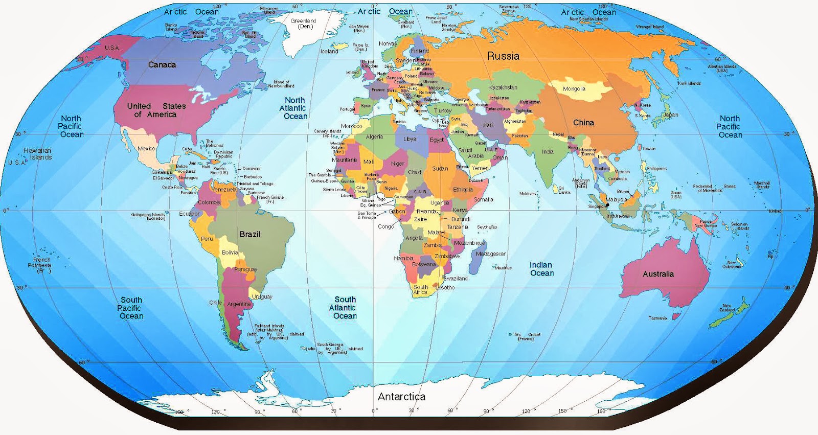 Mapa del mundo con los nombres de los paises - Imagui