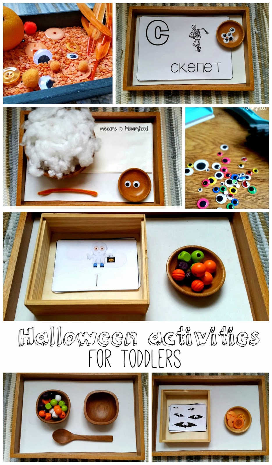 Montessori inspired Halloween Activities for Kids and Free Printables