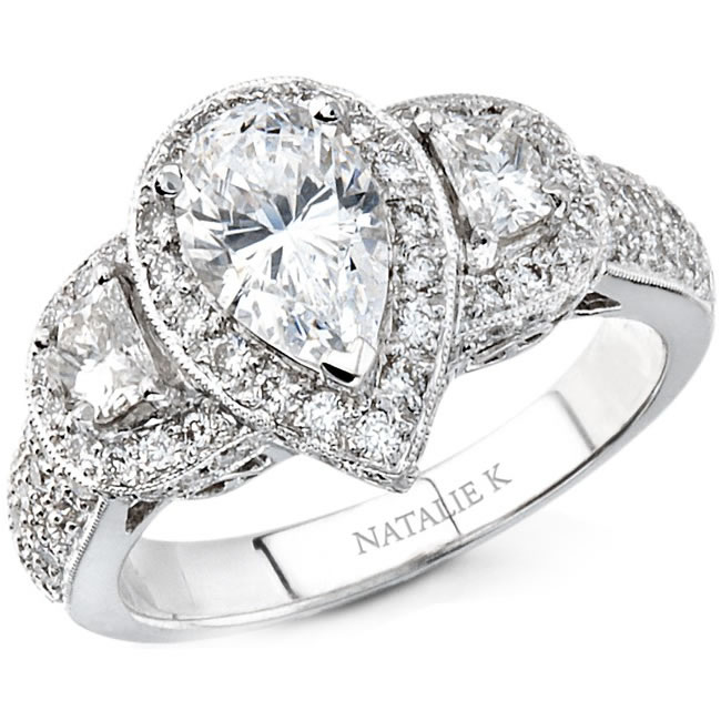 Atlanta Engagement Rings Pear Shaped Diamond Semi Mount Engagement Ring