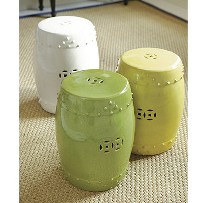 Chinoiserie Chic: White Chinoiserie Outdoors How To ballard designs garden seat