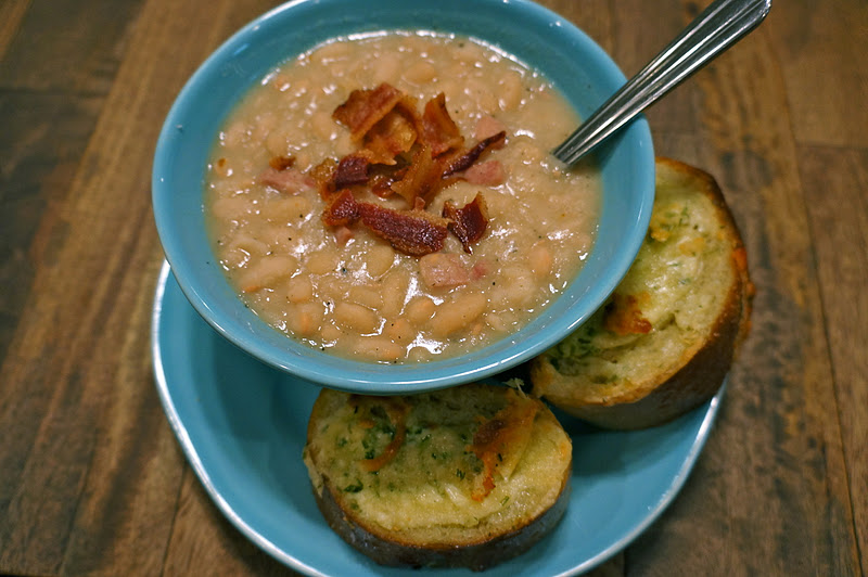Pine Creek Style Navy Beans & Garlic Bread...