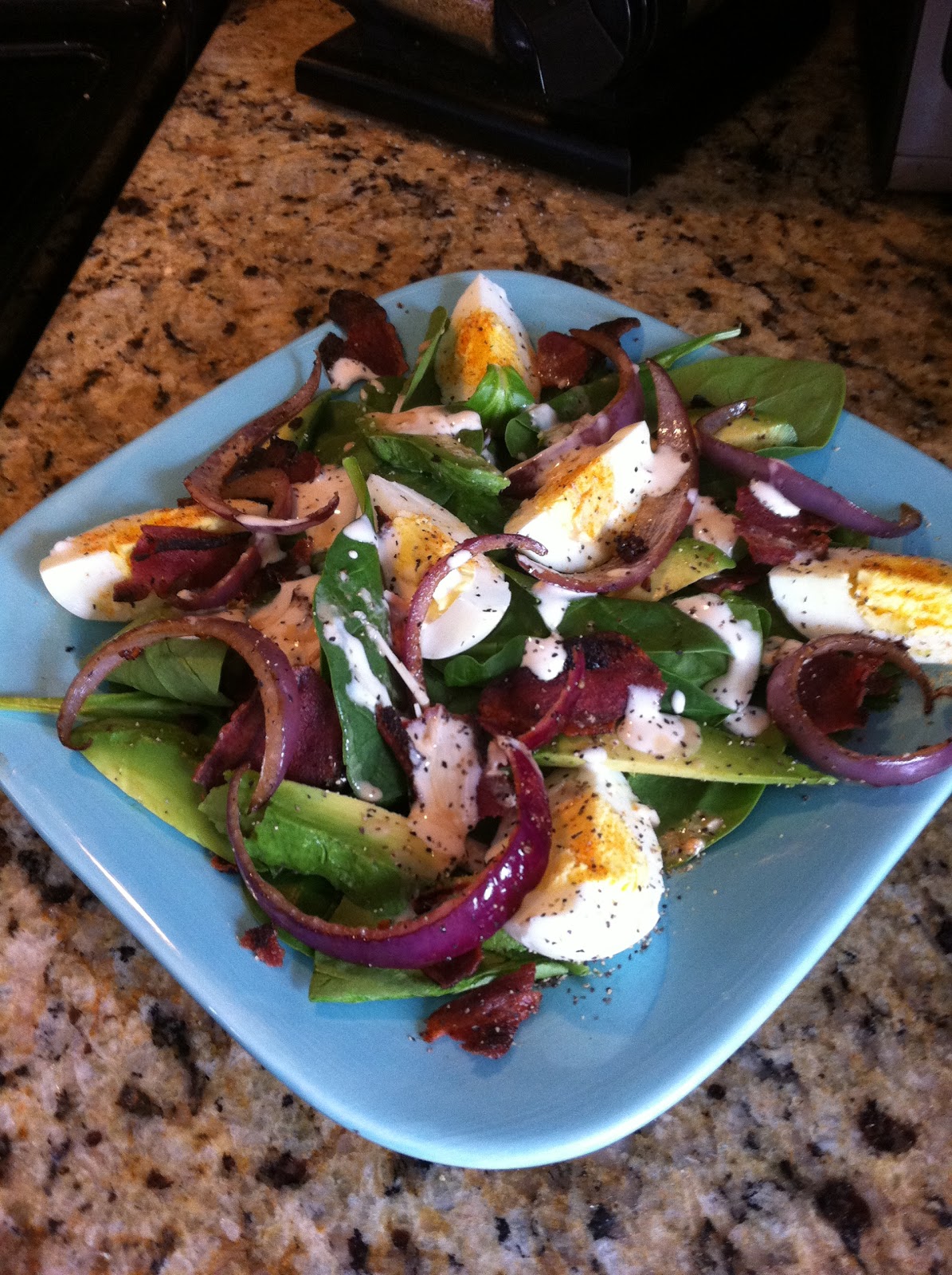 BloggswithCollinessi Turkey Bacon Spinach Salad