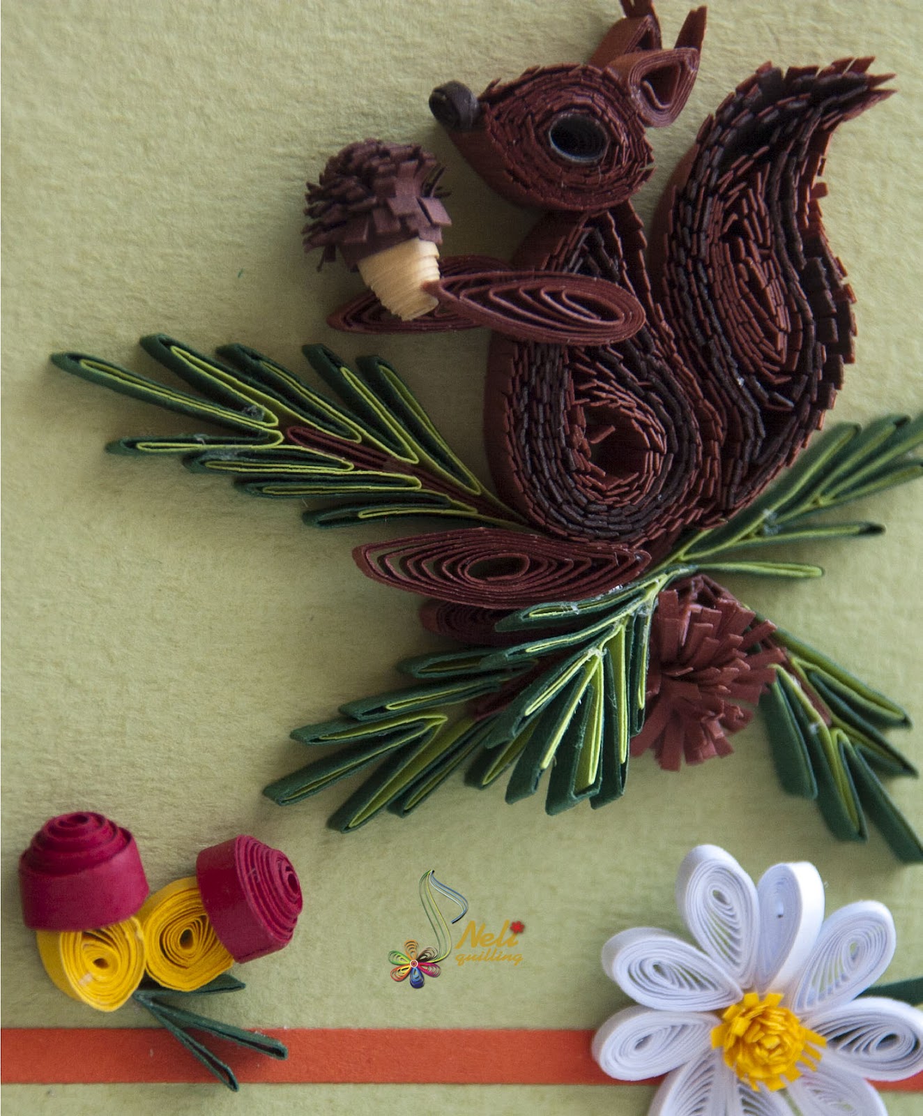 Neli Quilling Art Quilling children card