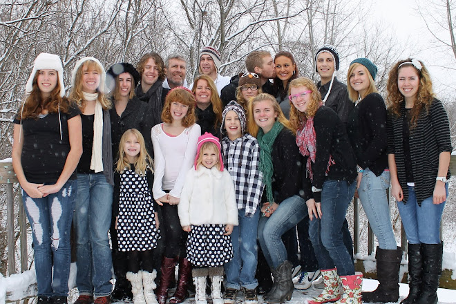 Paul and I, all 16 kids and Ashley, Benjamin's wife...Christmas 2012