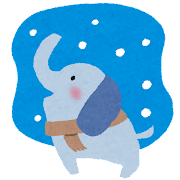 雪のイラスト「象」