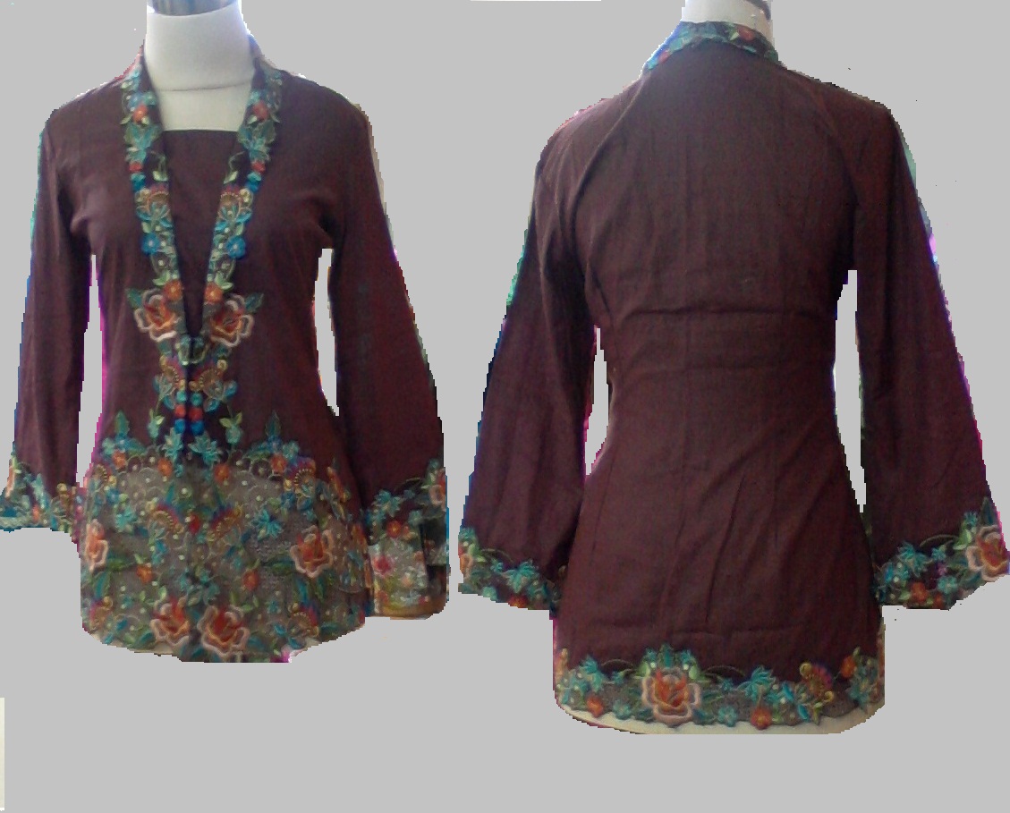 10 Model Kebaya Kartini Kain Polos Modifikasi Modern 2016