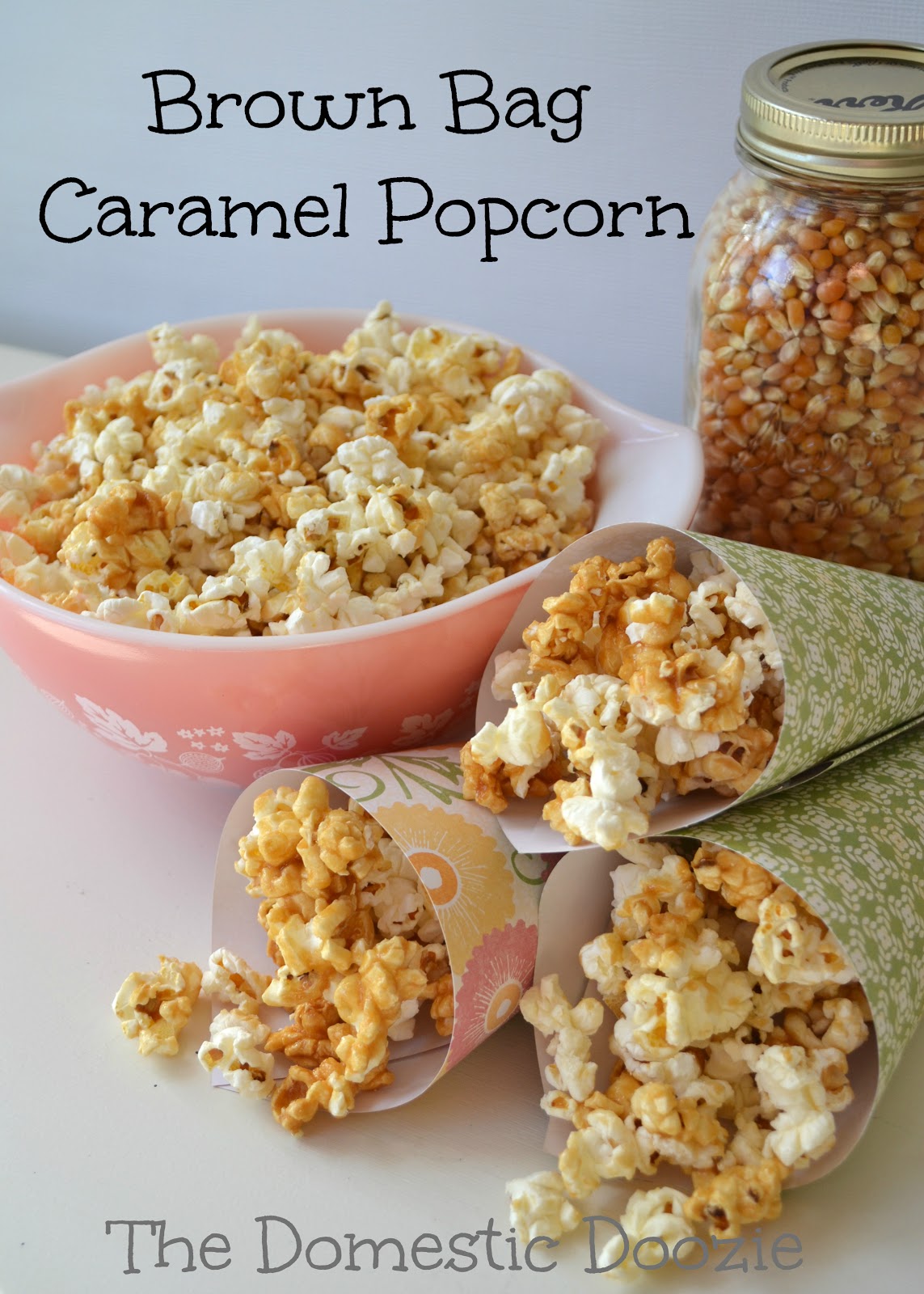 The Domestic Doozie Brown Bag Caramel Popcorn