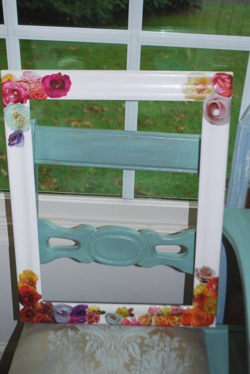Decoupage Floral wooden frame