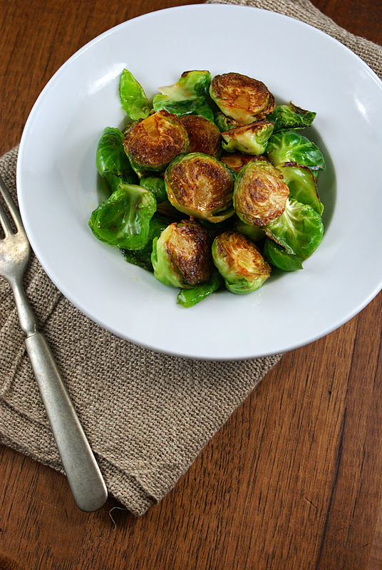 Authentic Suburban Gourmet { Pan Fried Brussels Sprouts with Sriracha