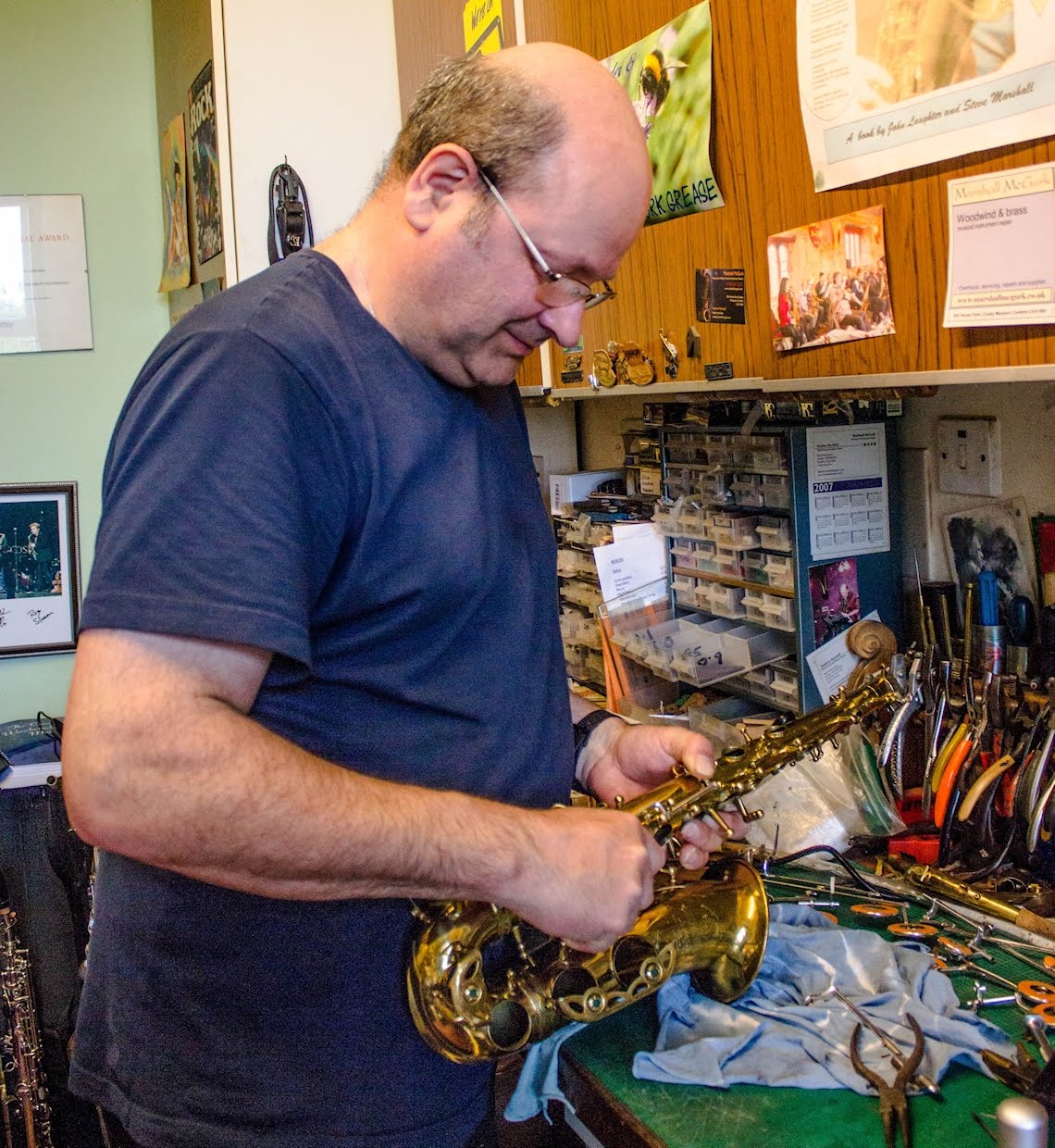 Steve working on a sax