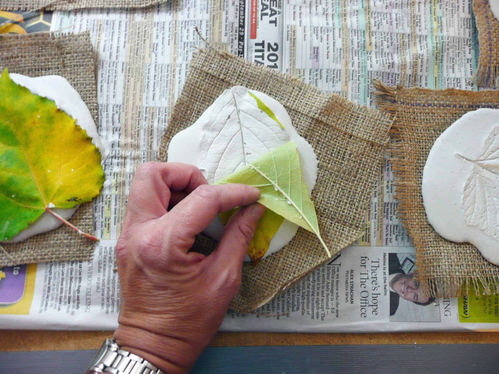 that artist woman Plaster Leaf Prints
