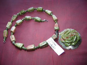 Unakite with rose shaped-pendant @ gemstonesbyatipat