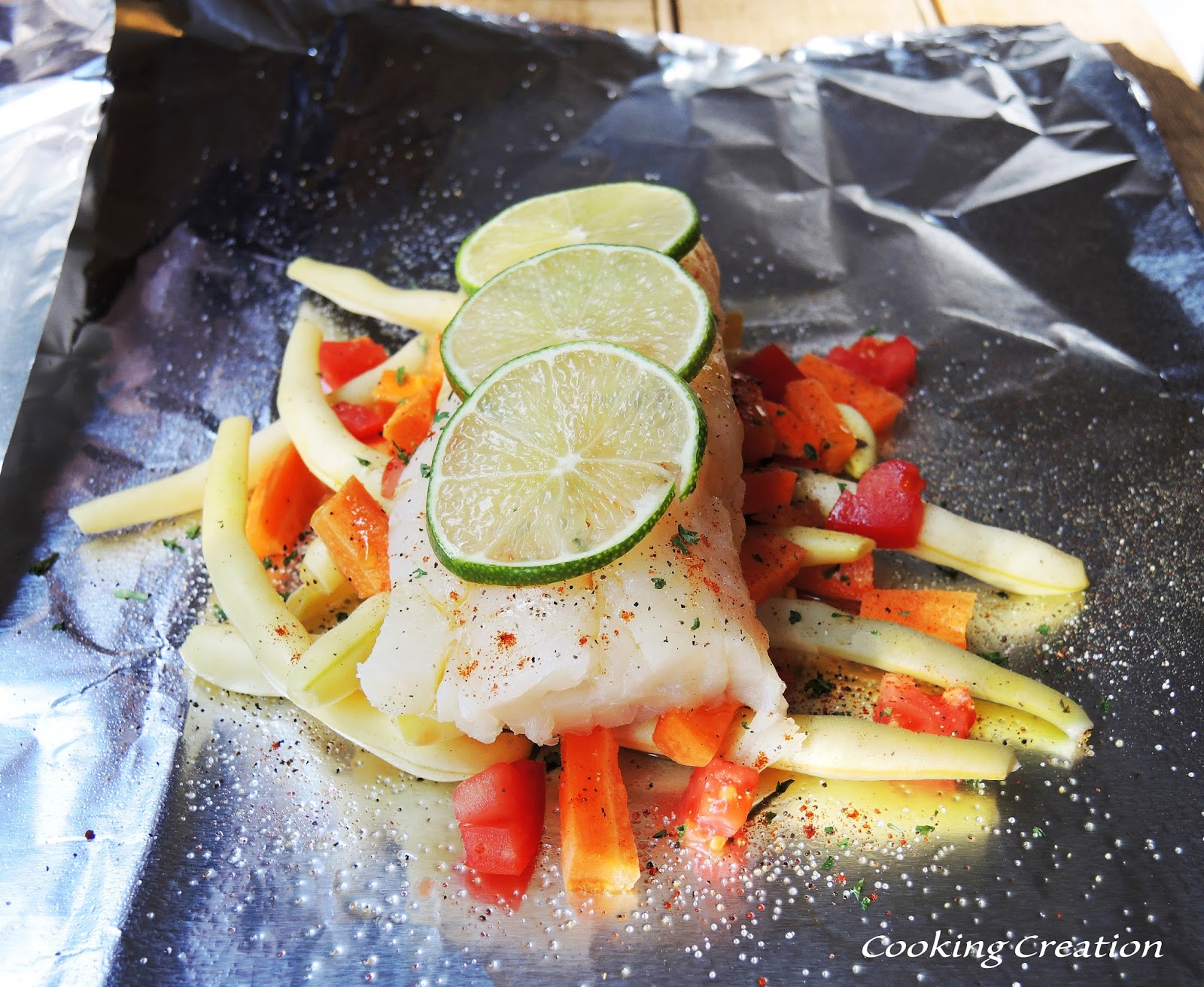 Cooking Creation Grilled Zesty Haddock & Vegetable Foil Packets