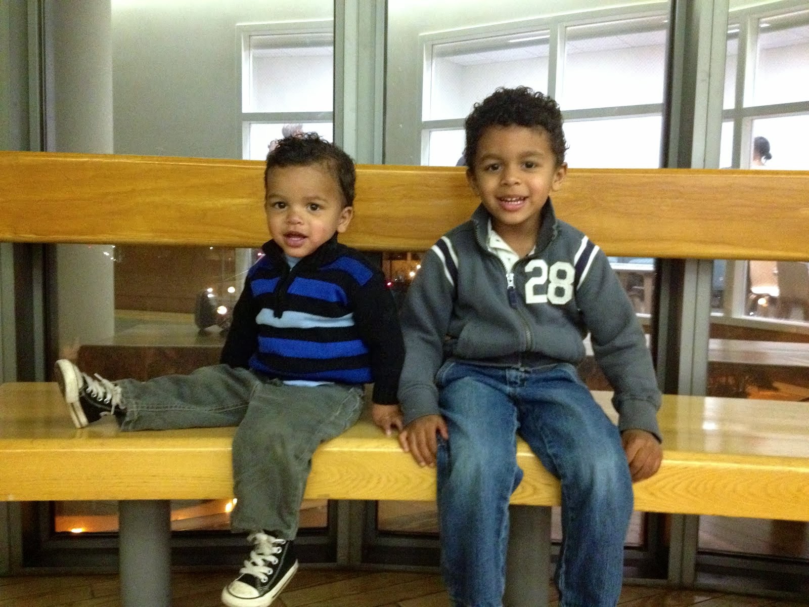 Noah & Elijah waiting to cut the ribbon