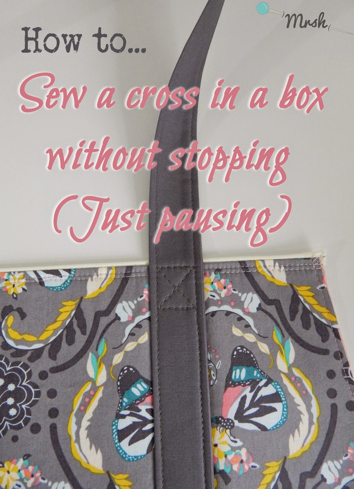 Mrs H the blog How to sew a cross in a square without stopping (just