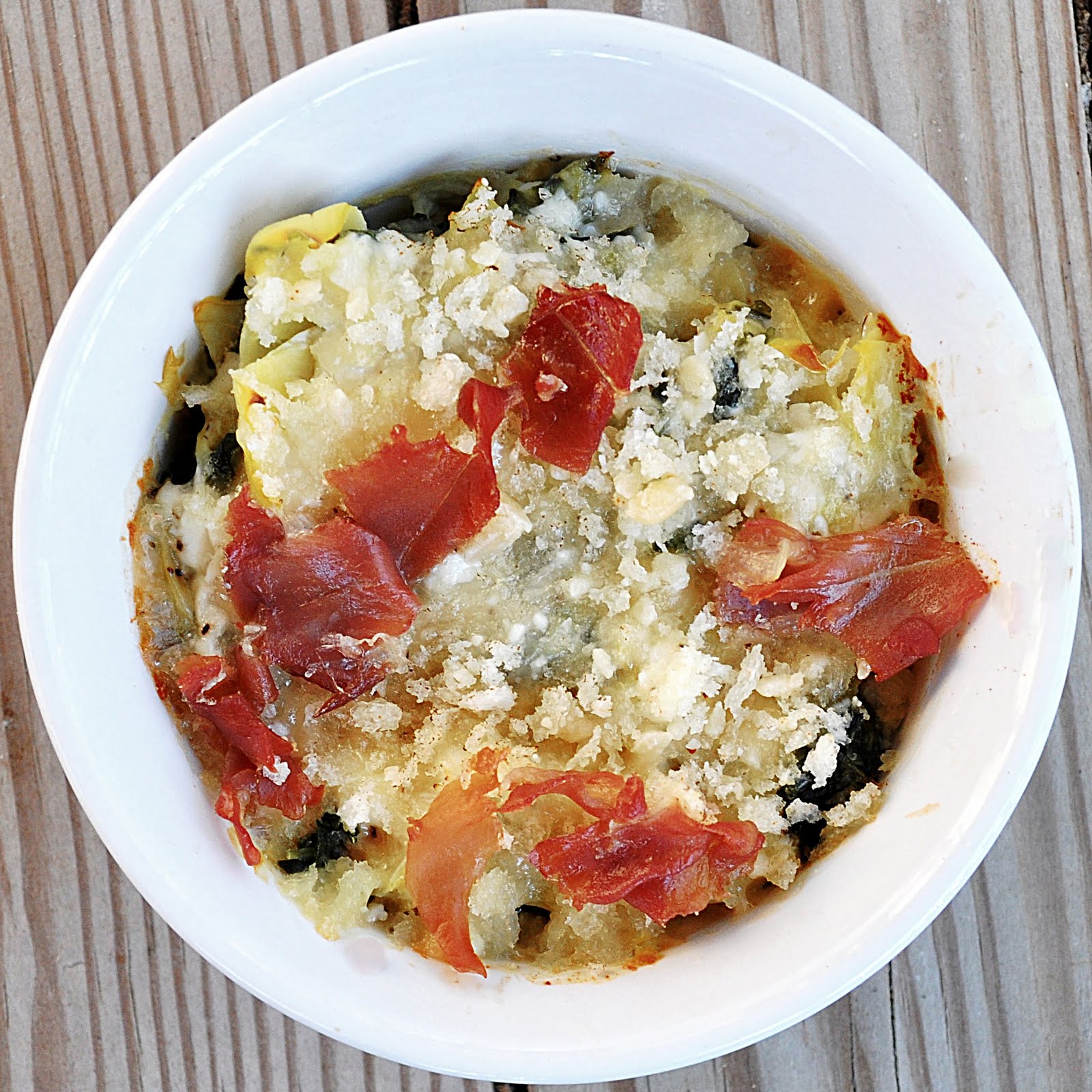 The Svelte Gourmet Spinach Artichoke Au Gratin. Dinner party done light!