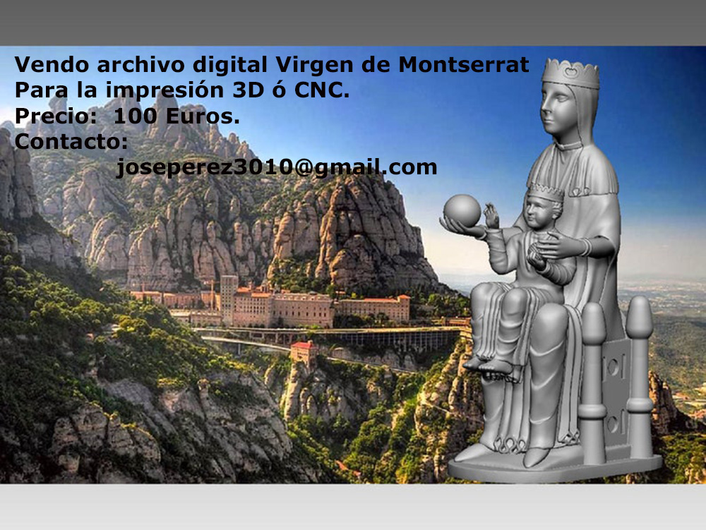 Virgen de Montserrat STL modelo 3D