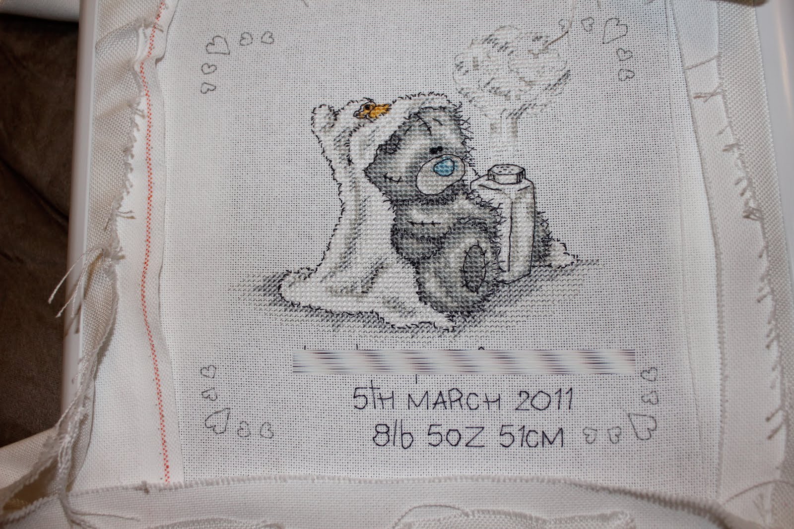 tatty teddy birth sampler cross stitch
