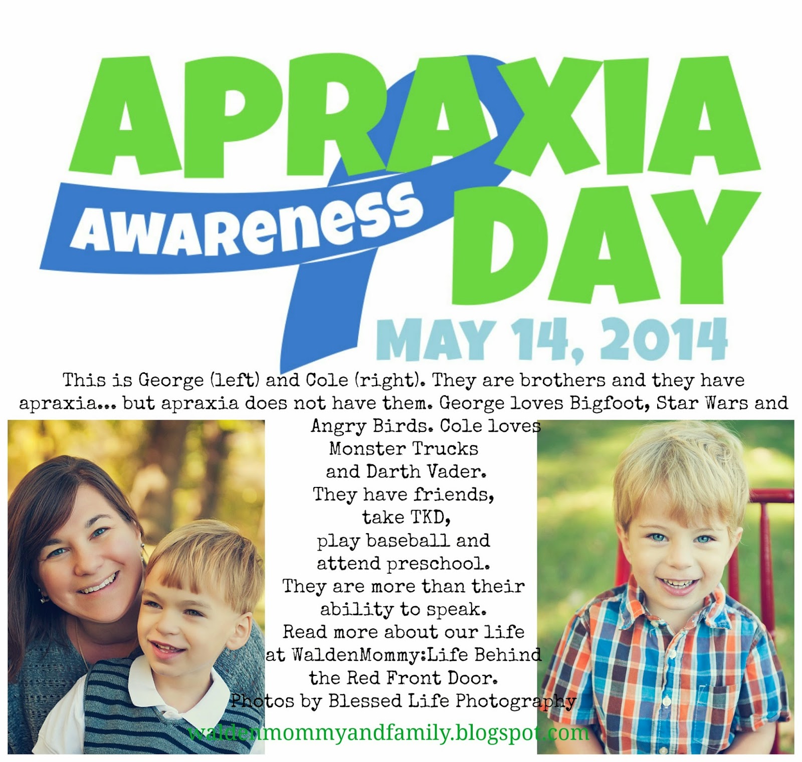 WaldenMommy Life Behind the Red Front Door Apraxia Awareness Day, May