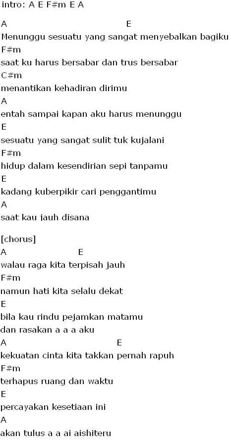 Lirik Lagu Zivilia Aishiteru