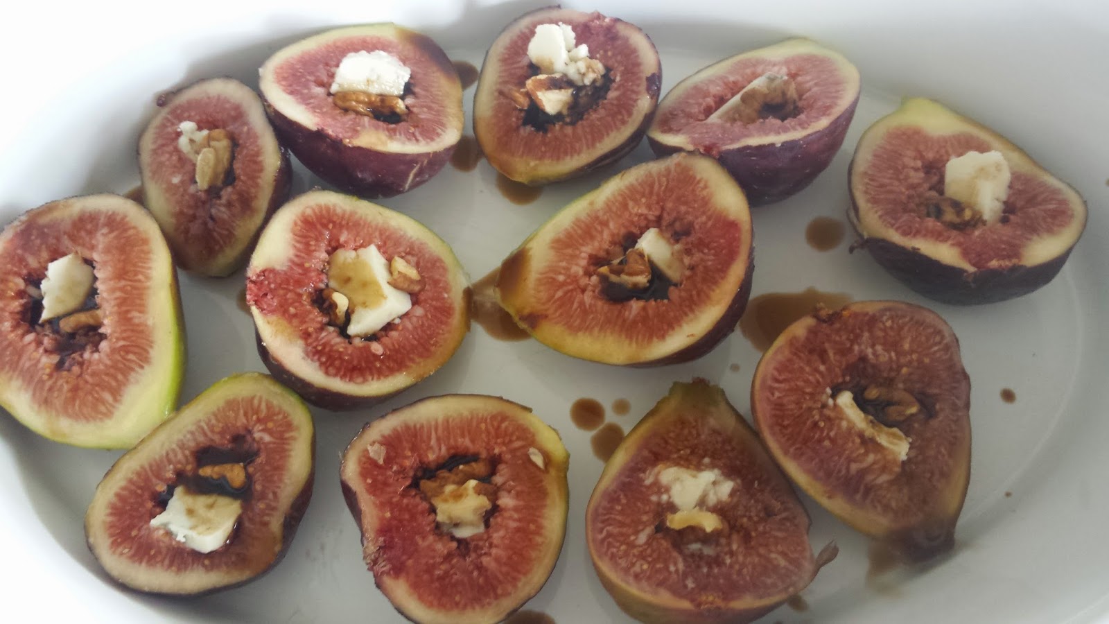 Merryn's Menu Figs with walnuts, blue vein cheese and balsamic vinegar