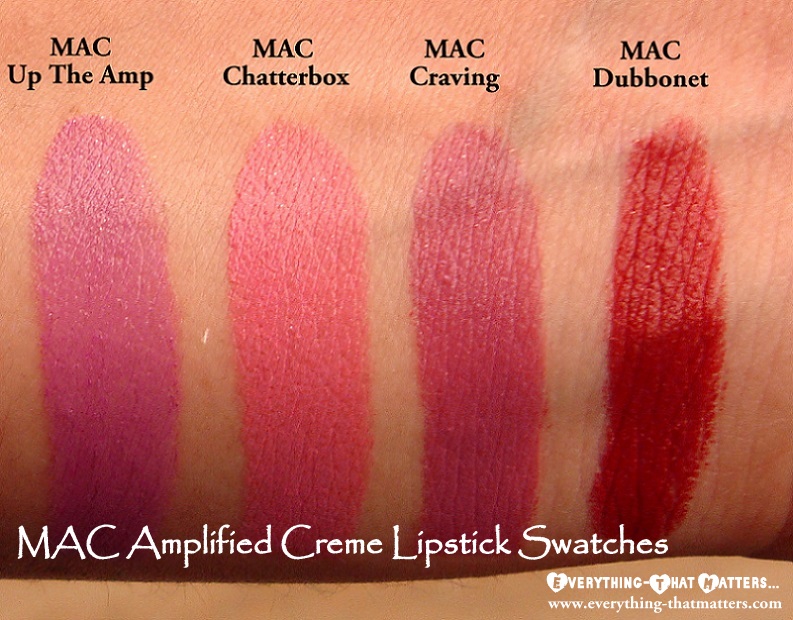 MAC Amplified Creme Lipstick SwatchesEverything-That.