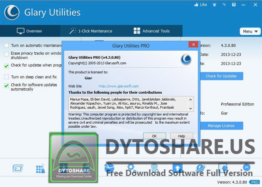 1 Click Maintenance  Full Version
