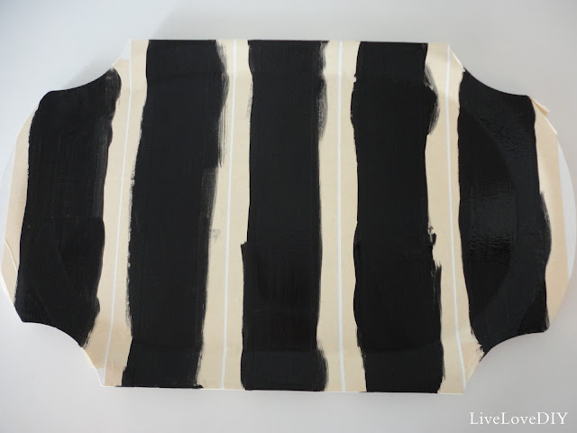 DIY Black & White Striped Tray: a simple tutorial that shows you how to turn any simple tray into a chic statement piece!