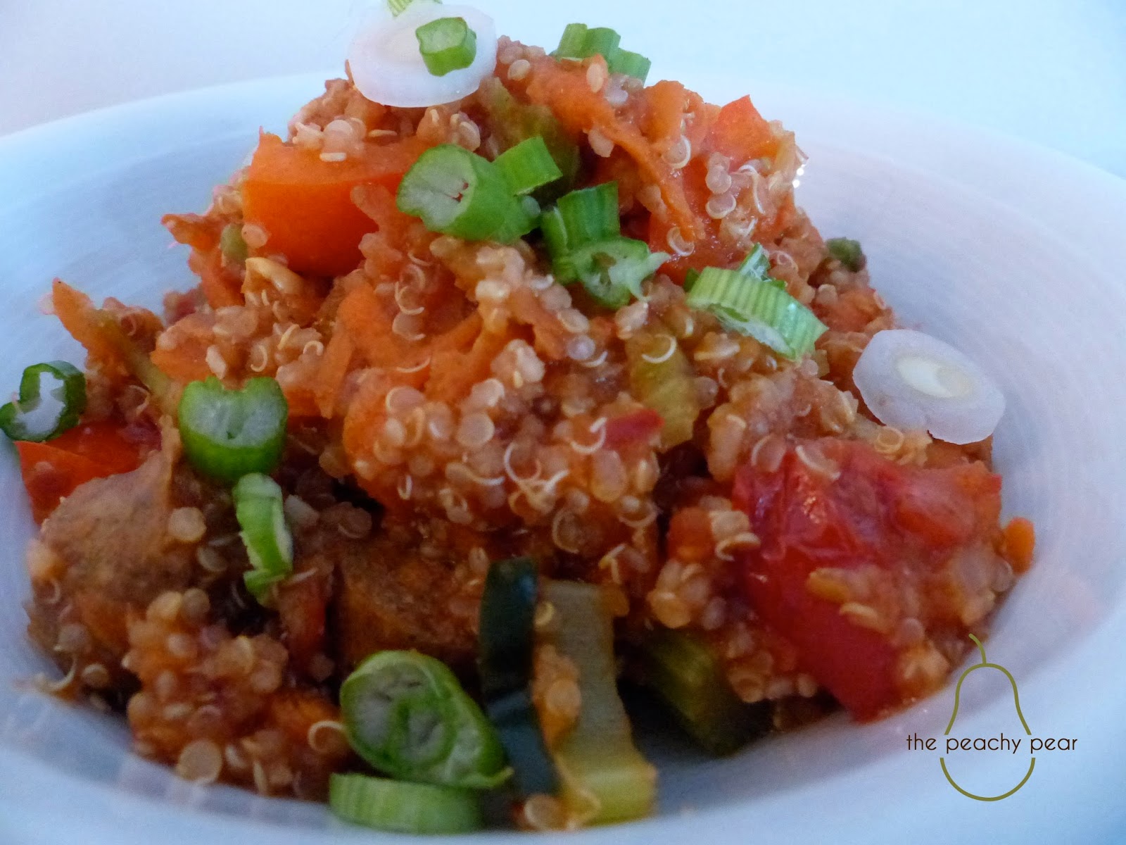 the peachy pear Healthy Quinoa Jambalaya