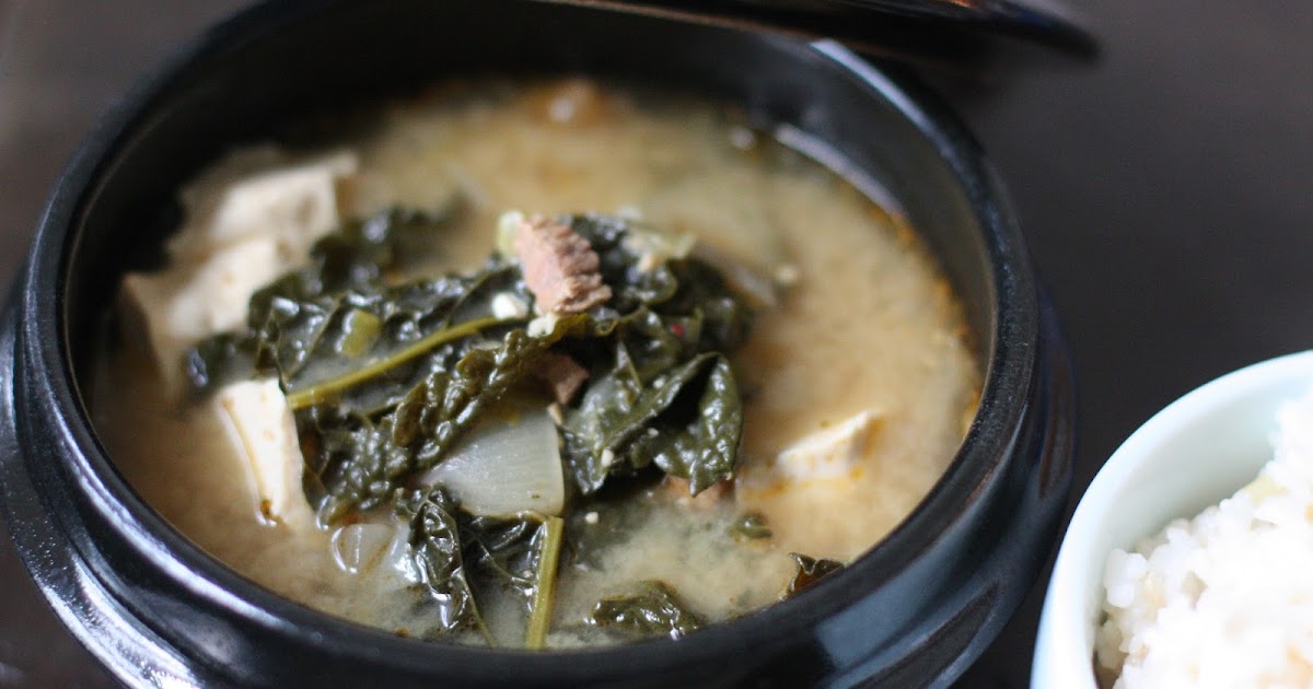 Week of Menus Korean Kale Soybean Paste Stew (Kale Doenjang Jjigae 된장