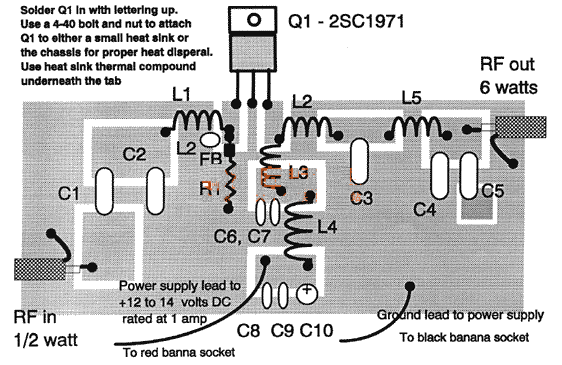 NTE Electronics Circuit: RF Power 6 Watt 2SC1971