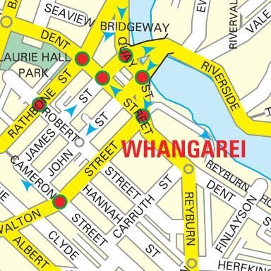 Whangarei Map of New Zealand City