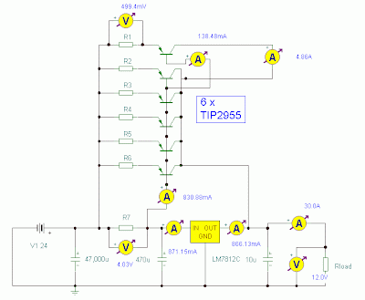 Simple 12 Volt 30 Amp PSU Circuit Diagram2