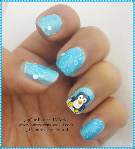 penguin nail art tutorial