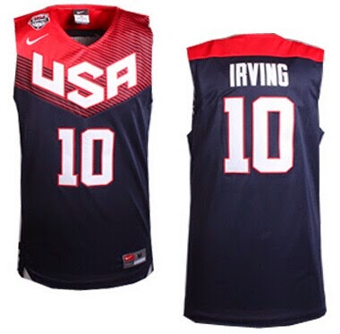 mas baratos calidad tailandia camisetas de futbol futbol chandal nba camisetas: 2014 USA NBA camisetas de IRVING 10,CURRY 4