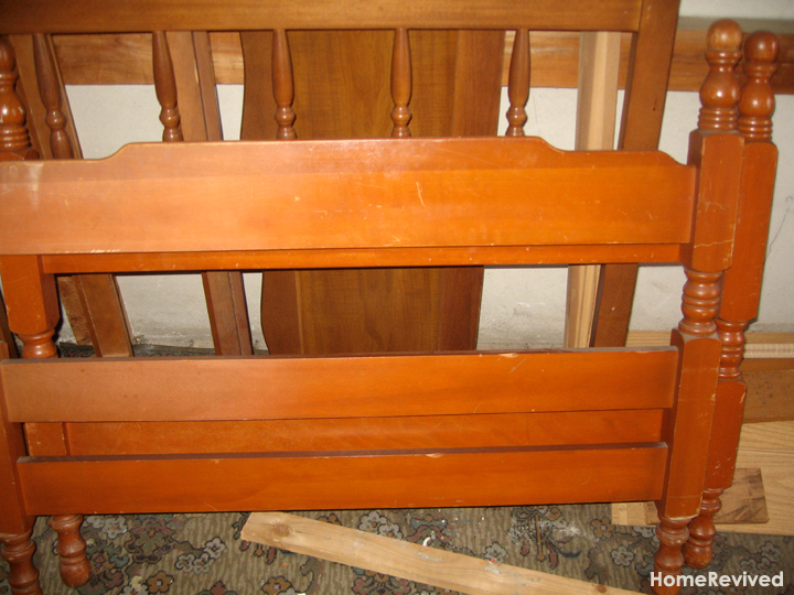 Home Revived How to refinish a wooden bed.