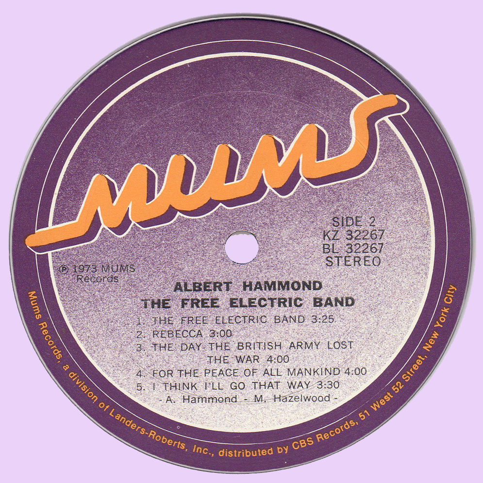 Rockasteria Albert Hammond ‎ The Free Electric Band (1973 uk