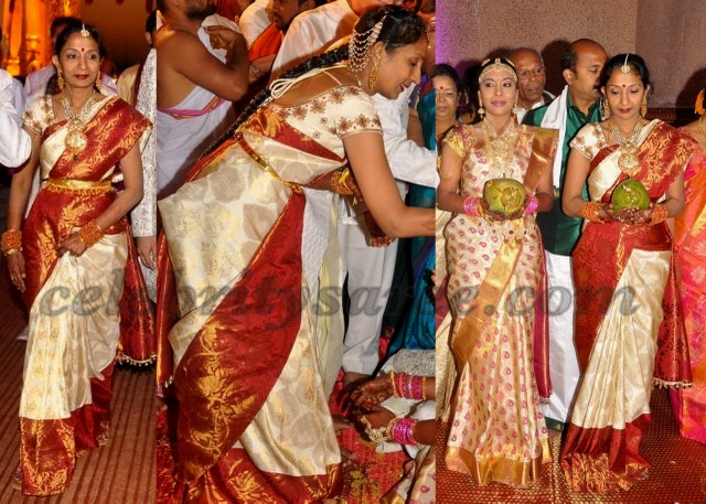 Bride with Cream Uppada Saree