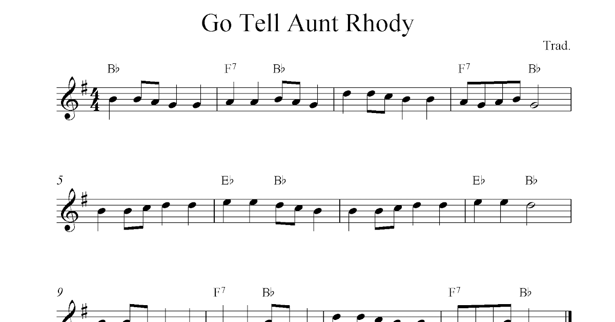 go tell aunt rhody free easy alto saxophone sheet music notes go tell aunt rhody sheet music