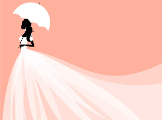 結婚式の招待状向け花嫁のイラスト bride illustrations with floral ornaments for wedding invitation cards イラスト素材4